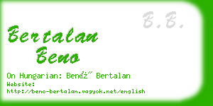 bertalan beno business card